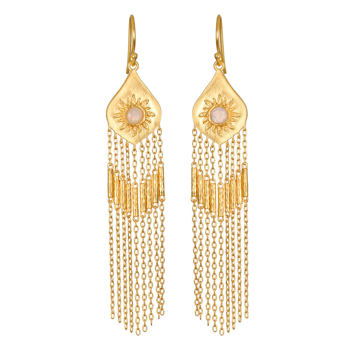 Daybreak Opal Sun Fringe Earrings
