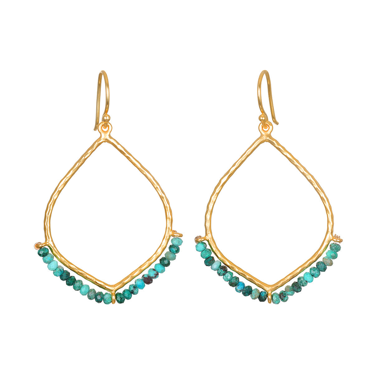Healing Journey Turquoise Lotus Petal Earrings