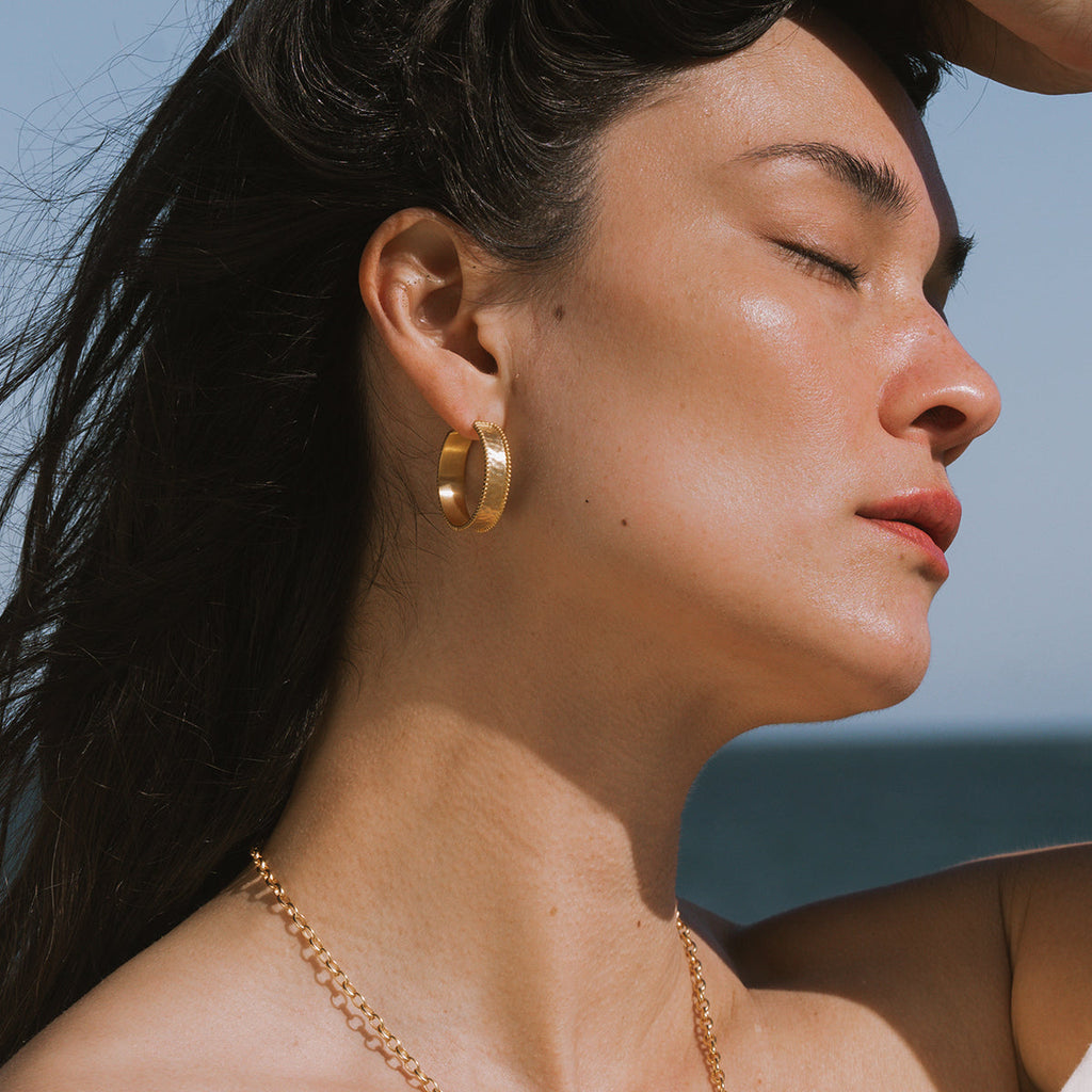 Bold Spirit Gold Hoop Earrings