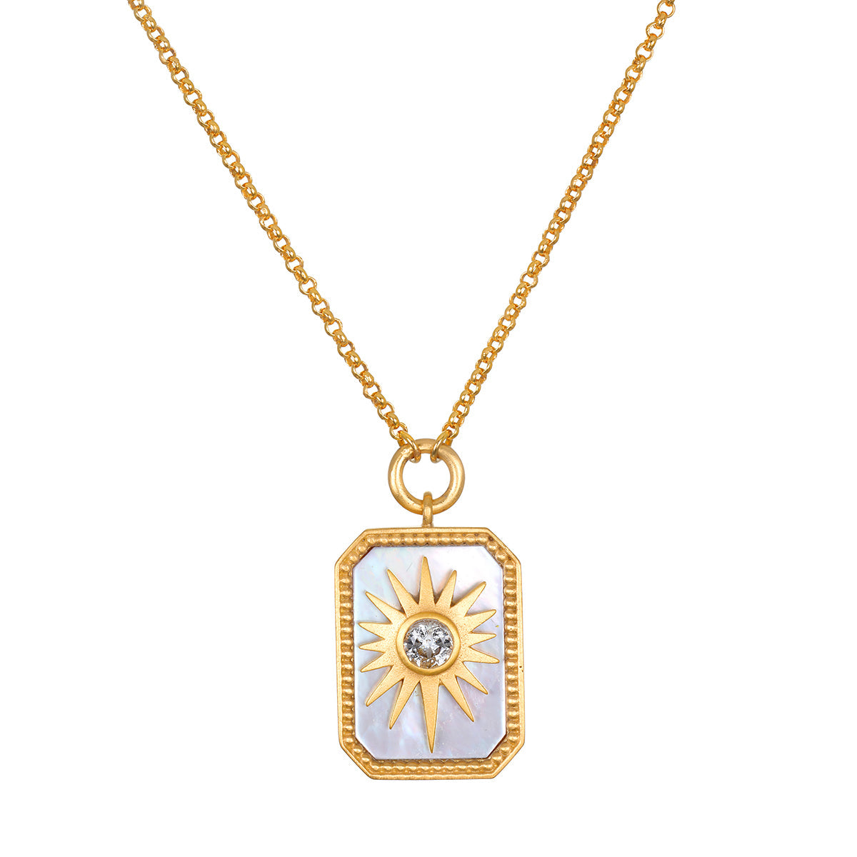 Returning Light Mother of Pearl Sun Necklace
