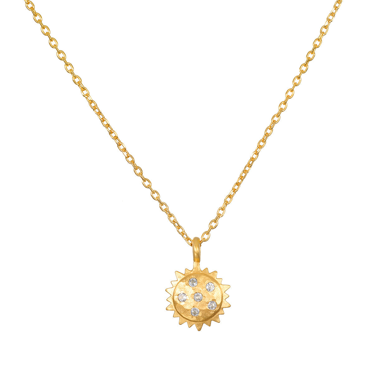 Ignite Vitality White Topaz Sun Necklace