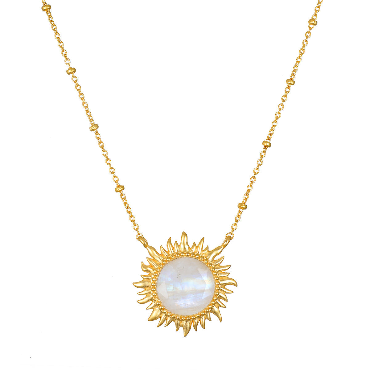 Dawn of Hope Moonstone Sun Necklace