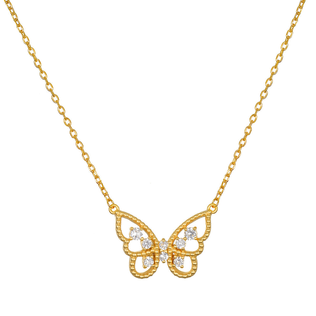 Enduring Hope White Topaz Butterfly Necklace