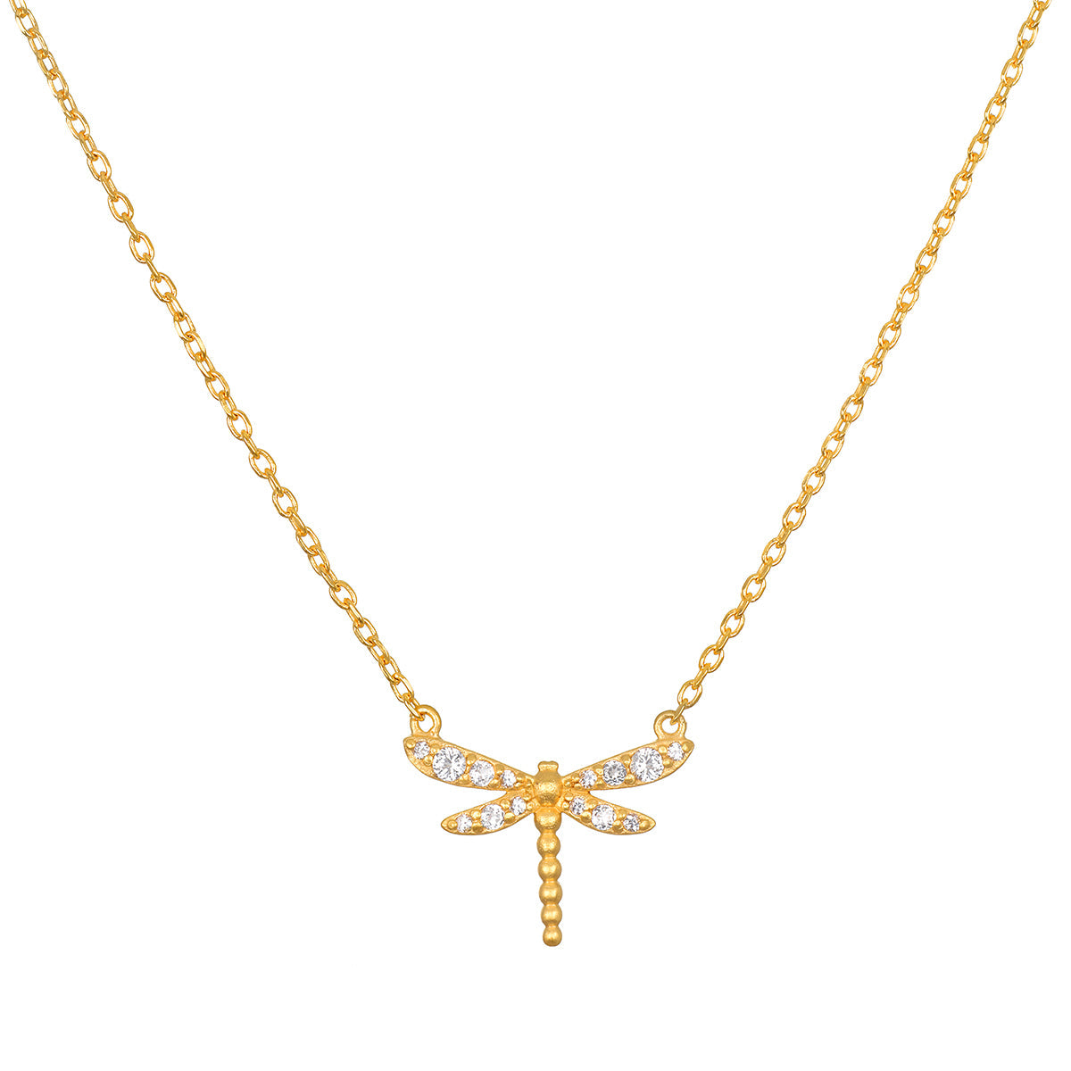 Transforming Spirit White Topaz Dragonfly Necklace