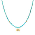 Tranquil Dawn Turquoise Sun Choker Necklace