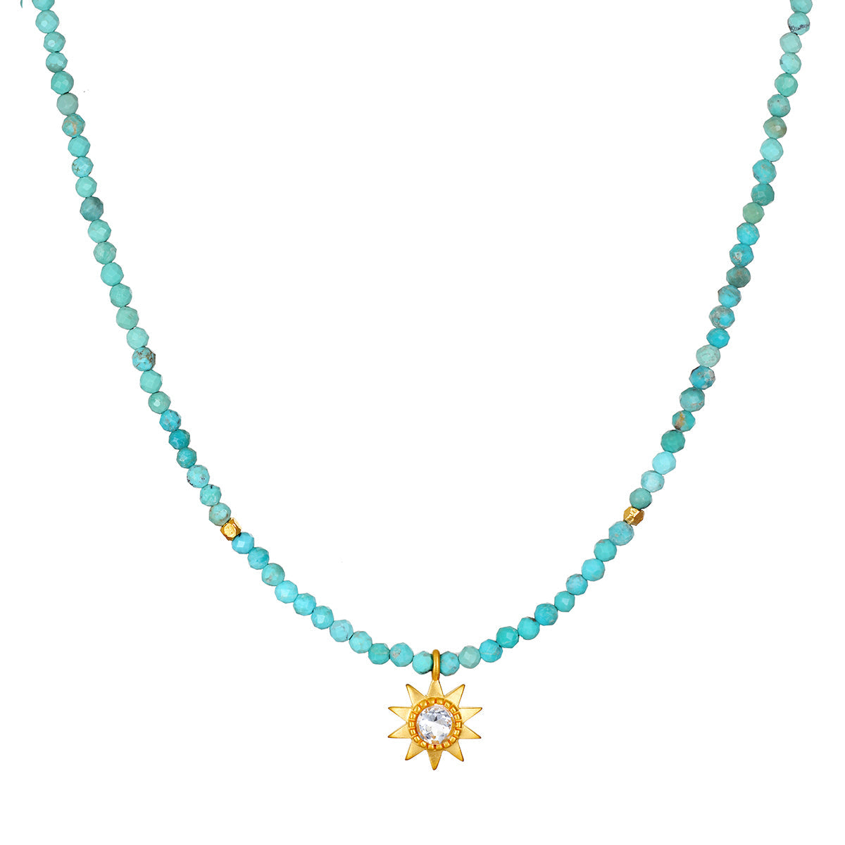Tranquil Dawn Turquoise Sun Choker Necklace