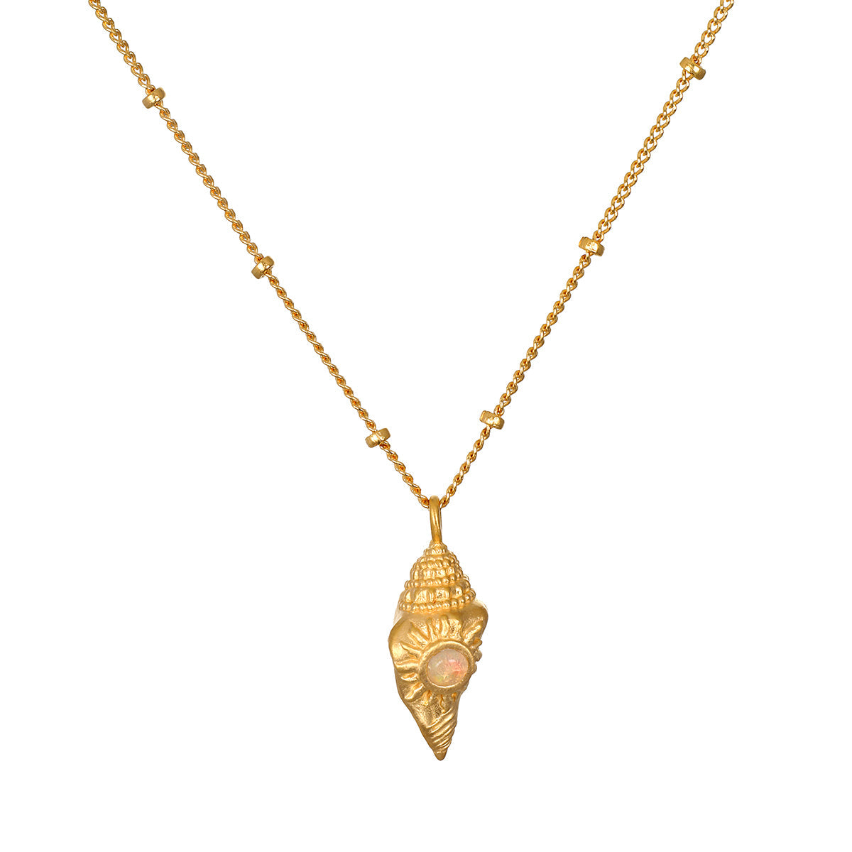 Resilient Spirit Opal Conch Shell Necklace