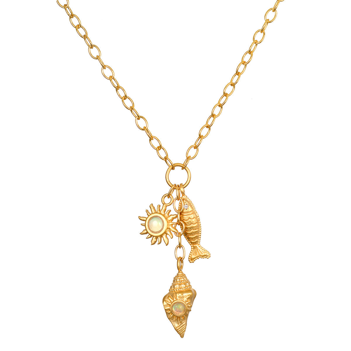 Healing Light Ocean Charm Necklace